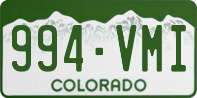 CO license plate 994VMI