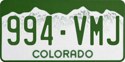 CO license plate 994VMJ