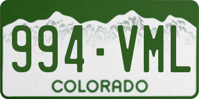 CO license plate 994VML