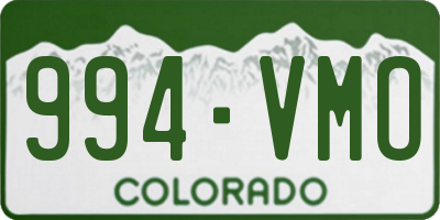 CO license plate 994VMO