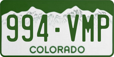 CO license plate 994VMP