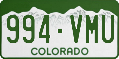 CO license plate 994VMU