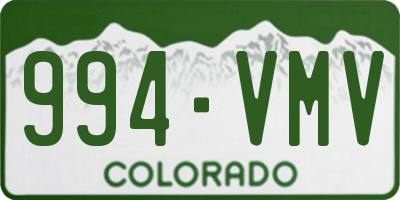 CO license plate 994VMV