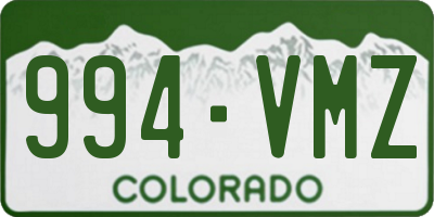 CO license plate 994VMZ