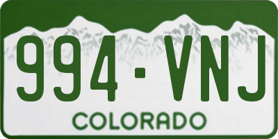 CO license plate 994VNJ