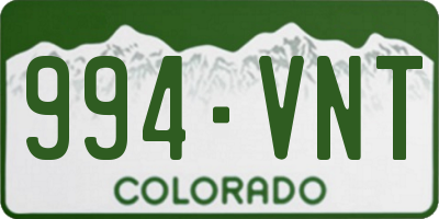 CO license plate 994VNT