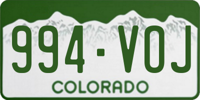 CO license plate 994VOJ