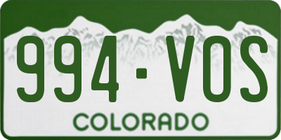 CO license plate 994VOS