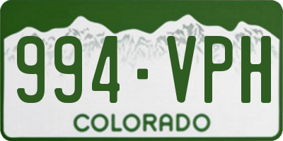 CO license plate 994VPH