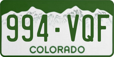 CO license plate 994VQF