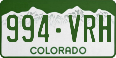 CO license plate 994VRH