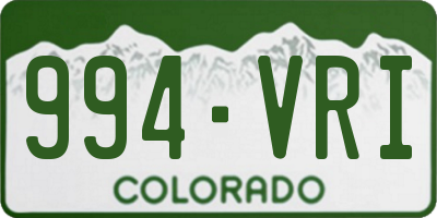 CO license plate 994VRI
