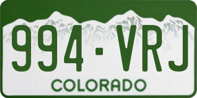 CO license plate 994VRJ