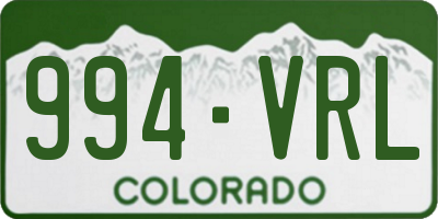 CO license plate 994VRL