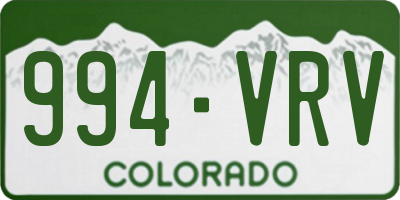 CO license plate 994VRV