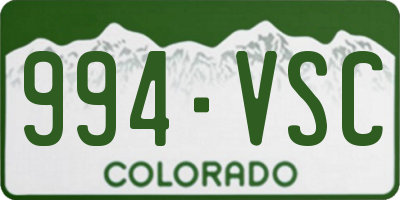 CO license plate 994VSC