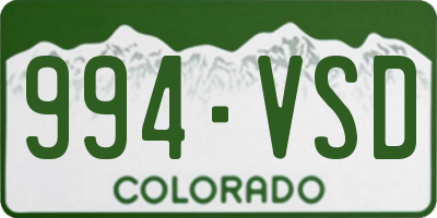 CO license plate 994VSD