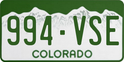 CO license plate 994VSE