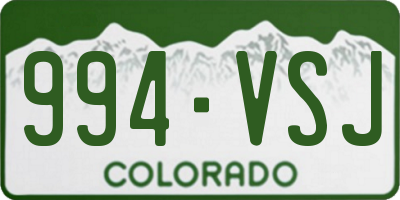 CO license plate 994VSJ