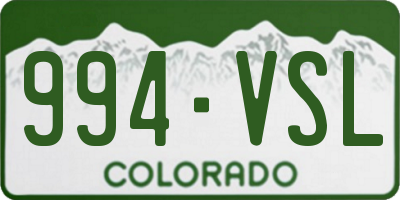 CO license plate 994VSL