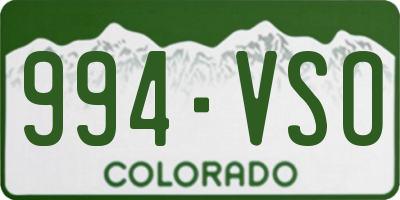 CO license plate 994VSO