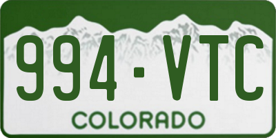 CO license plate 994VTC