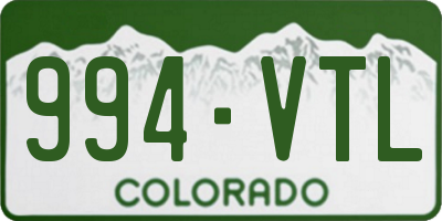CO license plate 994VTL