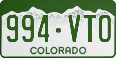 CO license plate 994VTO