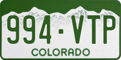 CO license plate 994VTP