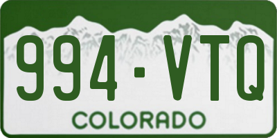 CO license plate 994VTQ