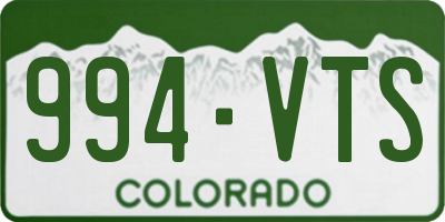 CO license plate 994VTS