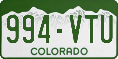 CO license plate 994VTU