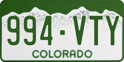 CO license plate 994VTY