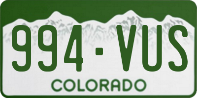 CO license plate 994VUS