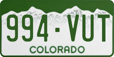 CO license plate 994VUT