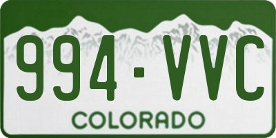 CO license plate 994VVC