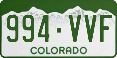 CO license plate 994VVF