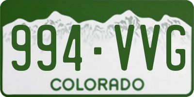 CO license plate 994VVG