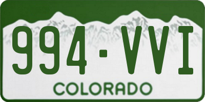 CO license plate 994VVI