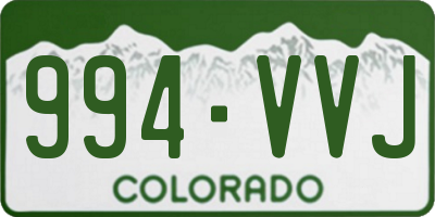 CO license plate 994VVJ