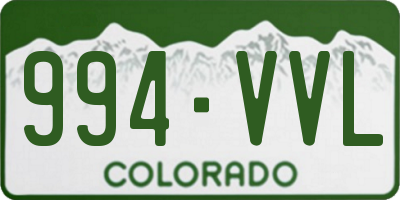 CO license plate 994VVL