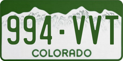 CO license plate 994VVT