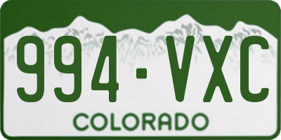 CO license plate 994VXC