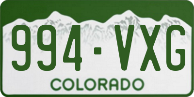 CO license plate 994VXG