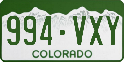 CO license plate 994VXY