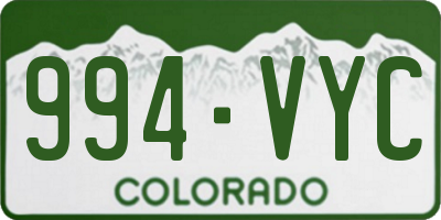 CO license plate 994VYC