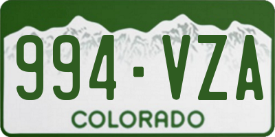 CO license plate 994VZA