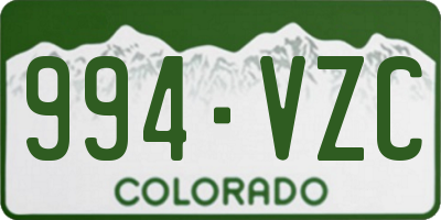 CO license plate 994VZC