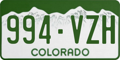 CO license plate 994VZH