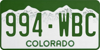 CO license plate 994WBC
